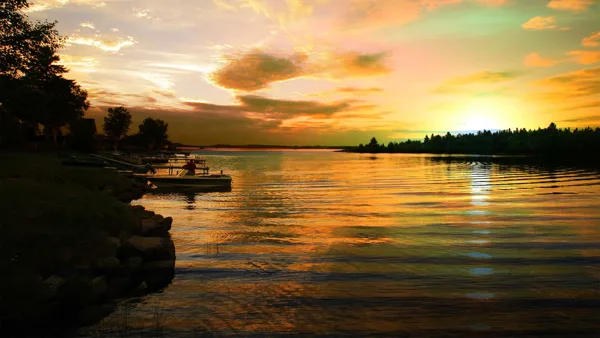 Sunset on lake